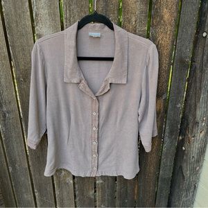 Habitat Tencel Rayon 3/4 Sleeve Button Down Top Sz M